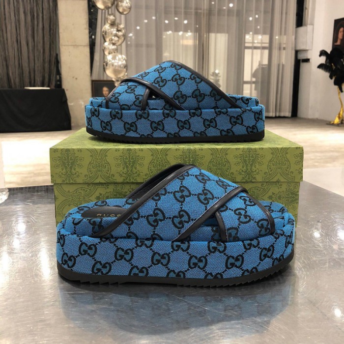 G*u*i gg multicolour platform sandal blue