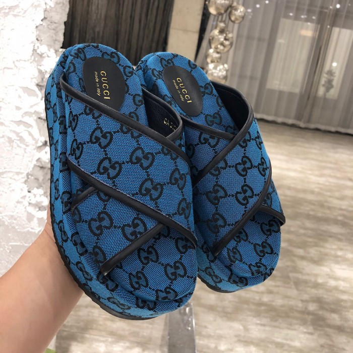 G*u*i gg multicolour platform sandal blue