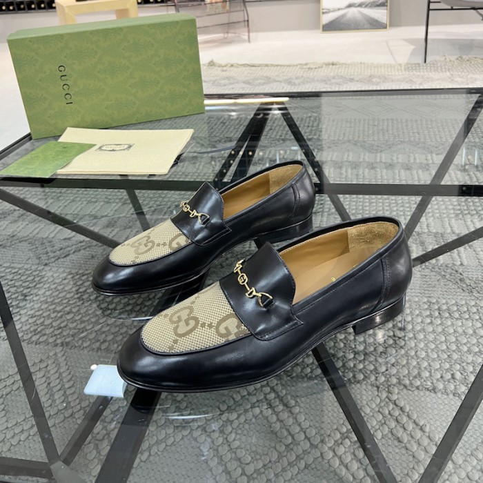 G*u*i jordaan leather loafer black with gg jumbo