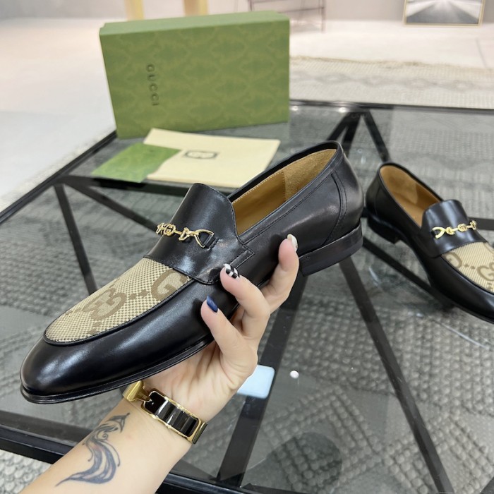 G*u*i jordaan leather loafer black with gg jumbo