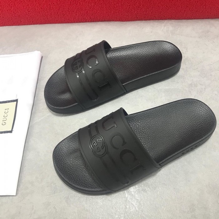 G*u*i logo rubber slide sandal black