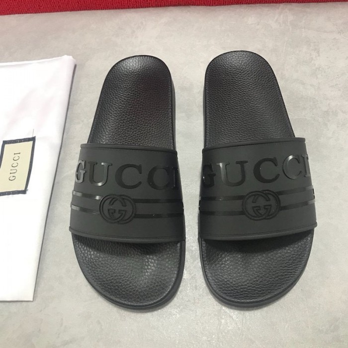 G*u*i logo rubber slide sandal black