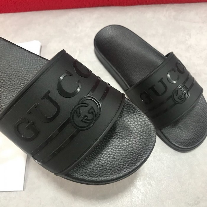 G*u*i logo rubber slide sandal black