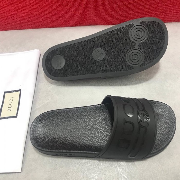 G*u*i logo rubber slide sandal black