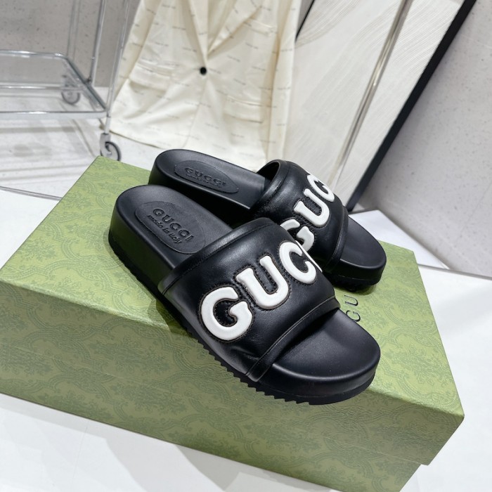 men''s G*u*i slide sandal black
