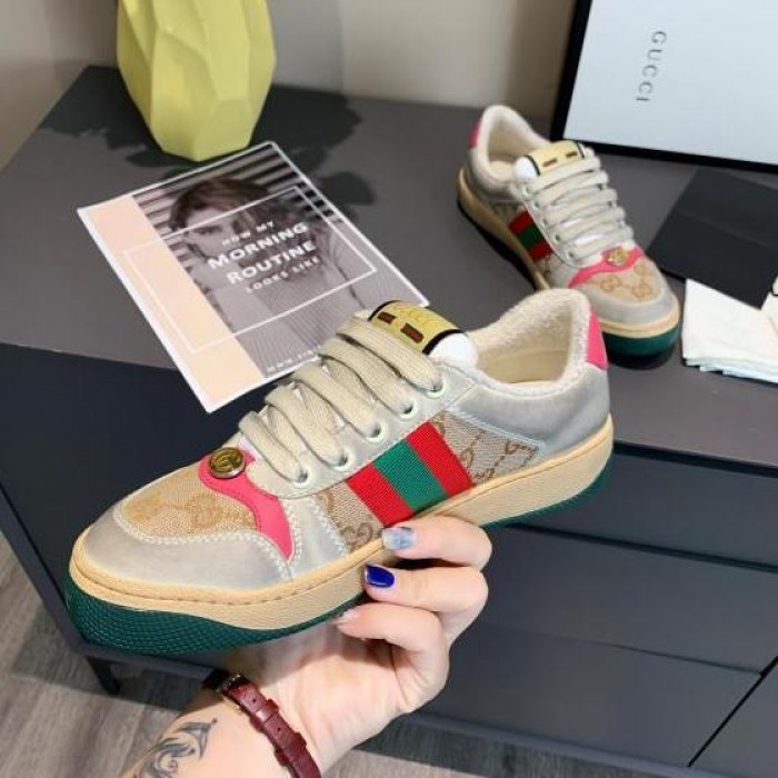 G*u*i screener leather sneaker rose
