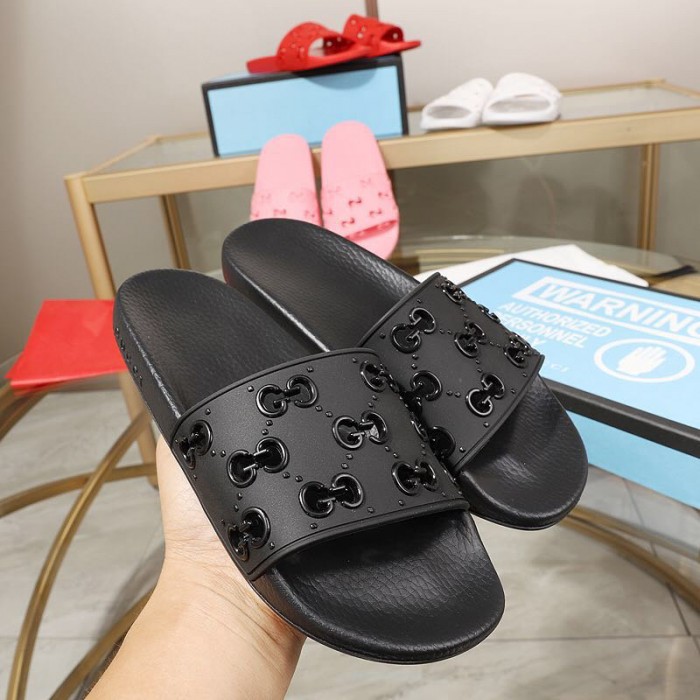 G*u*i rubber gg slide sandal black