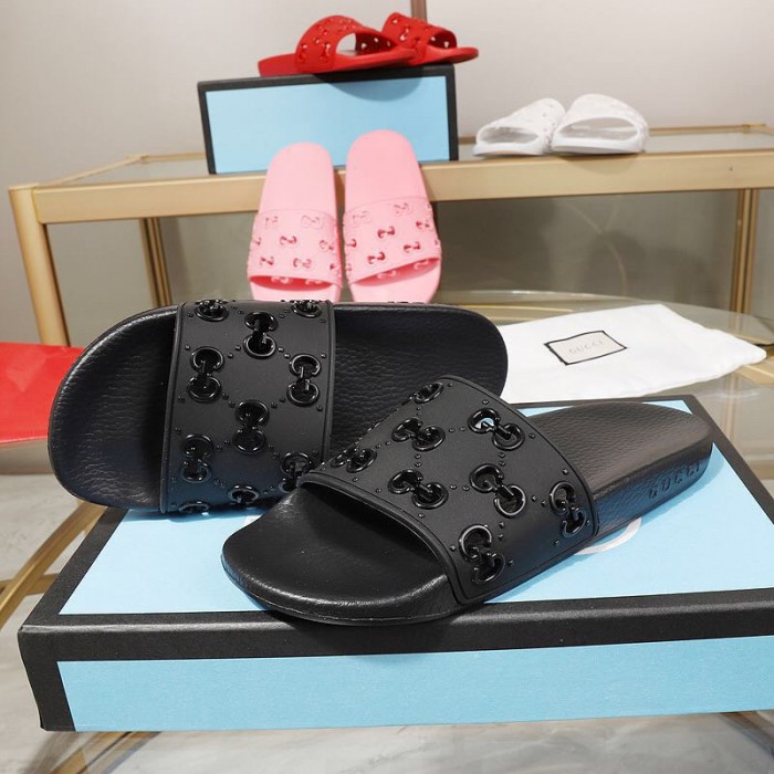 G*u*i rubber gg slide sandal black