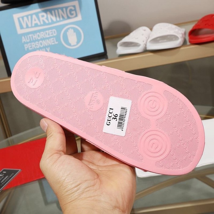 G*u*i rubber gg slide sandal pink