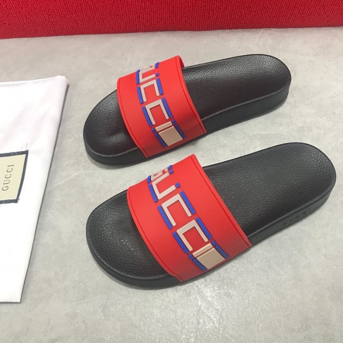 G*u*i stripe rubber slide sandal red