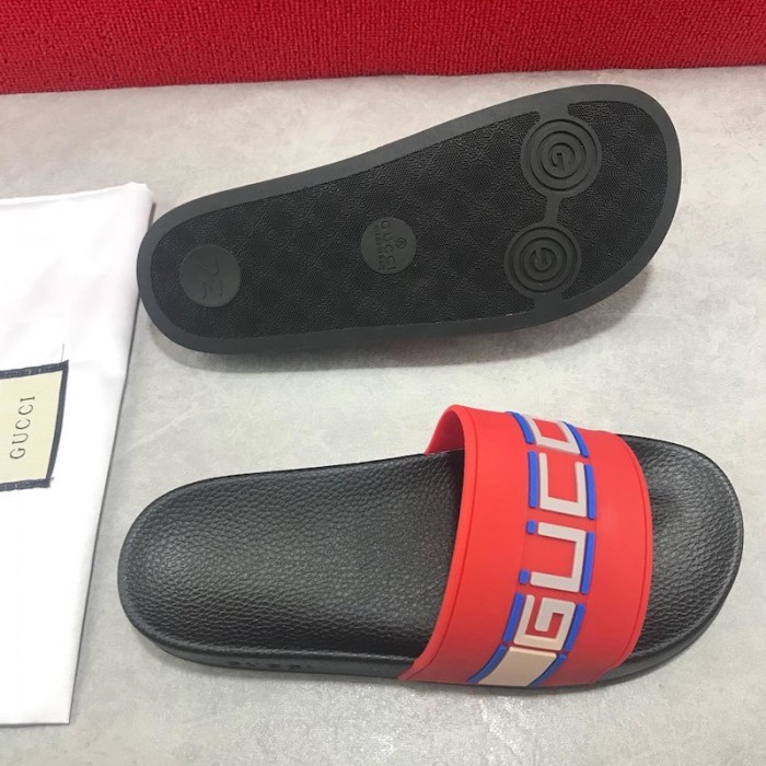 G*u*i stripe rubber slide sandal red