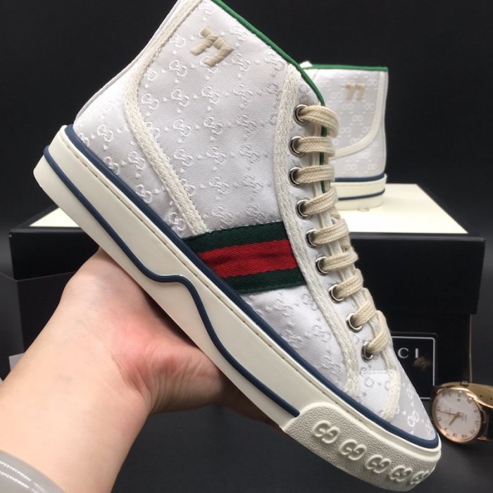 G*u*i tennis 1977 high top sneaker white gg canvas