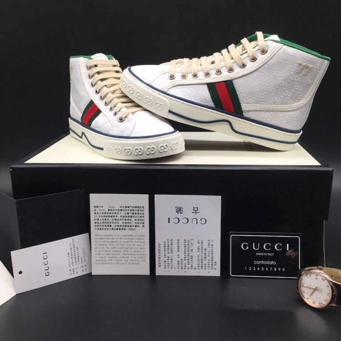 G*u*i tennis 1977 high top sneaker white gg canvas