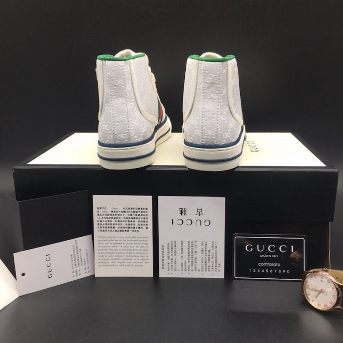 G*u*i tennis 1977 high top sneaker white gg canvas