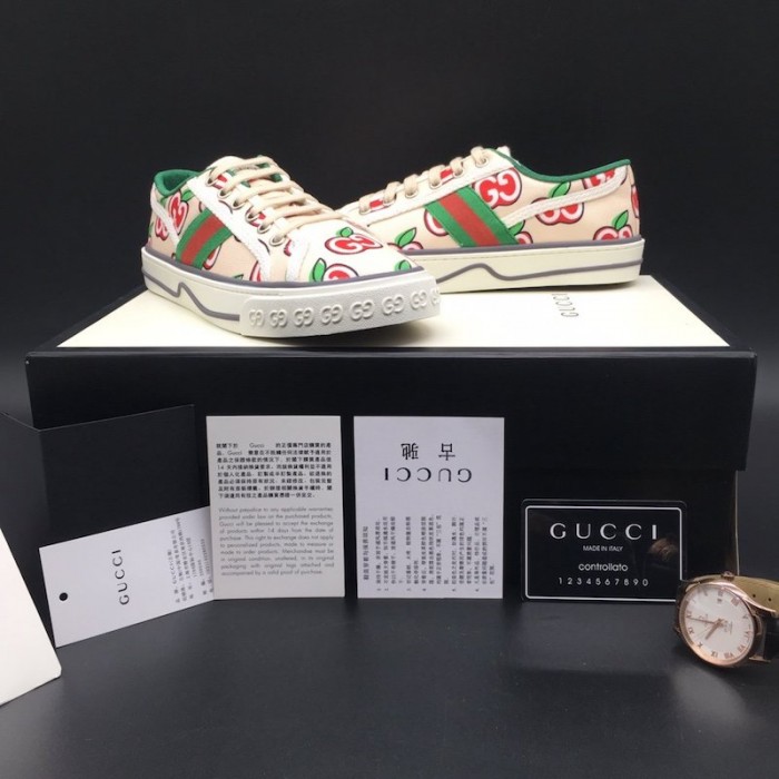 G*u*i tennis 1977 low top sneaker gg apple print