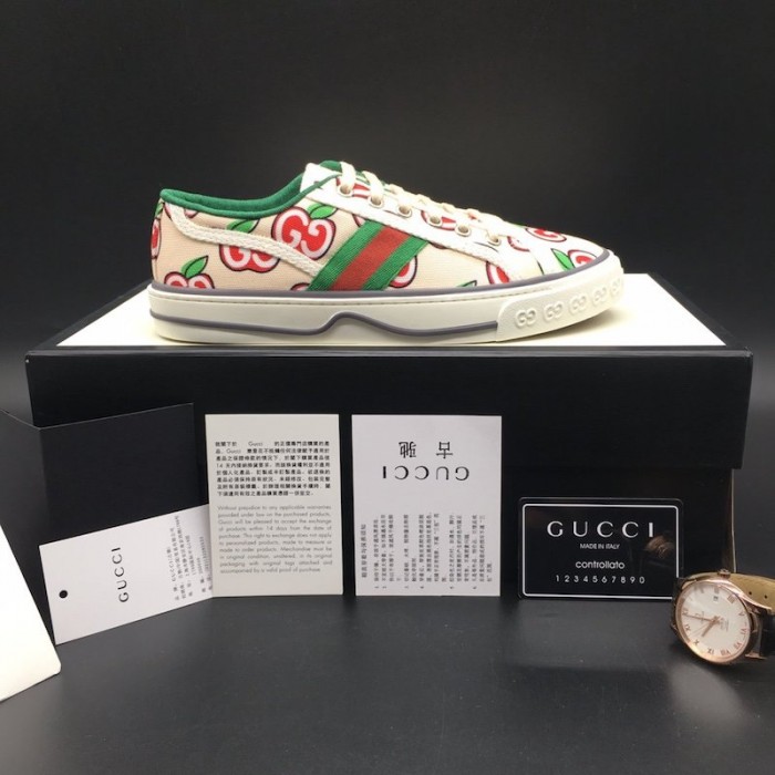 G*u*i tennis 1977 low top sneaker gg apple print