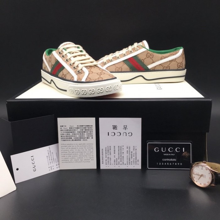 G*u*i tennis 1977 low top sneaker beige gg canvas