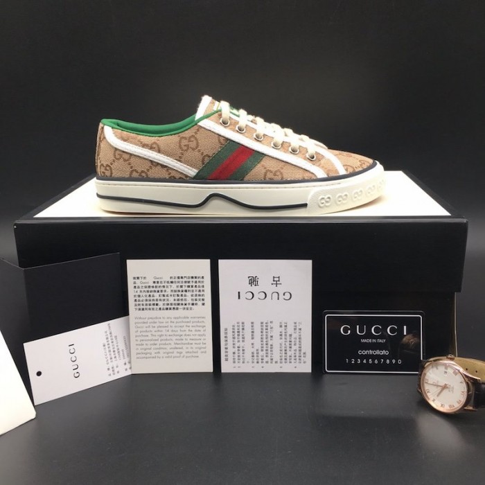 G*u*i tennis 1977 low top sneaker beige gg canvas