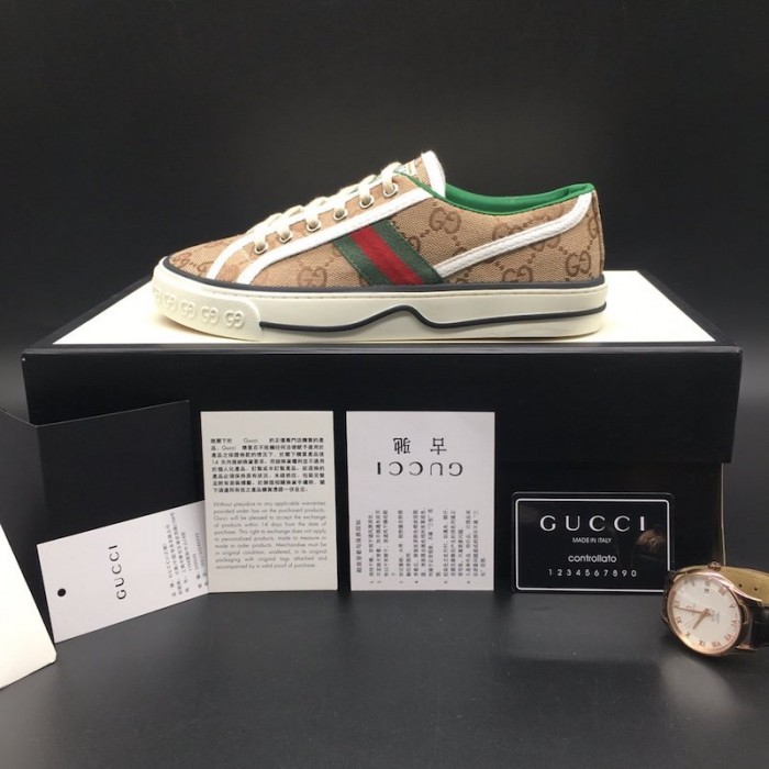 G*u*i tennis 1977 low top sneaker beige gg canvas
