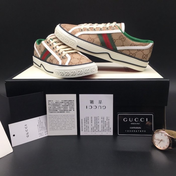 G*u*i tennis 1977 low top sneaker beige gg canvas