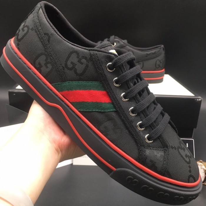 G*u*i tennis 1977 low top sneaker black gg canvas