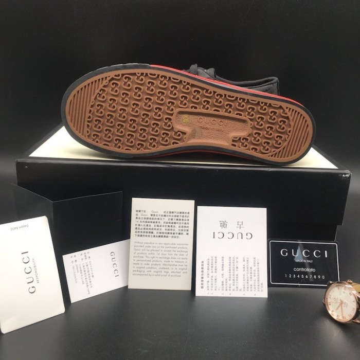 G*u*i tennis 1977 low top sneaker black gg canvas