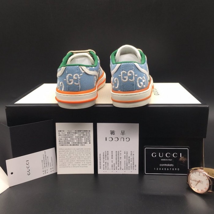 G*u*i tennis 1977 low top sneaker blue gg canvas