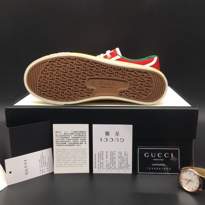 G*u*i tennis 1977 low top sneaker red gg canvas