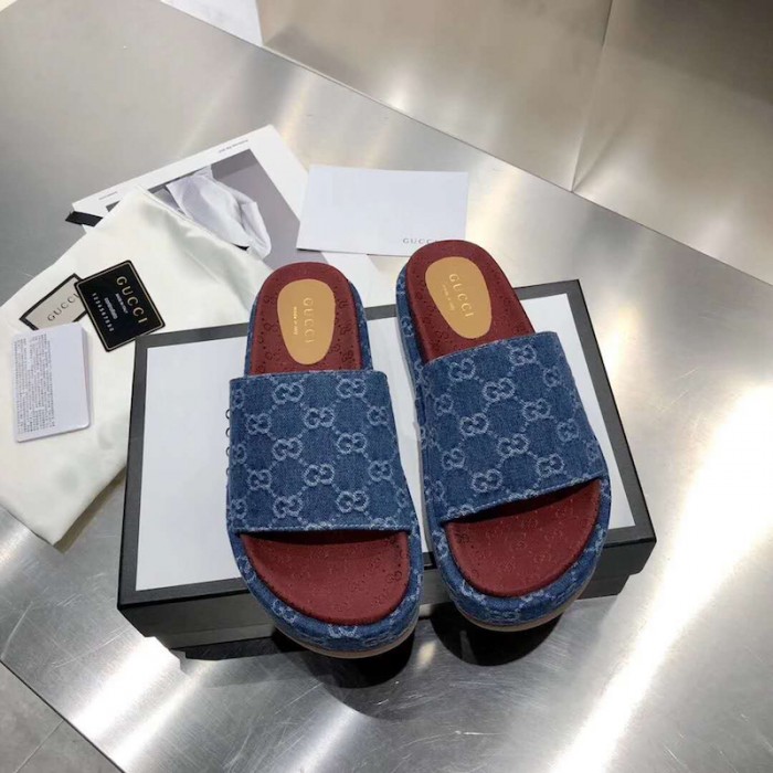 G*u*i women''s original gg slide sandal blue