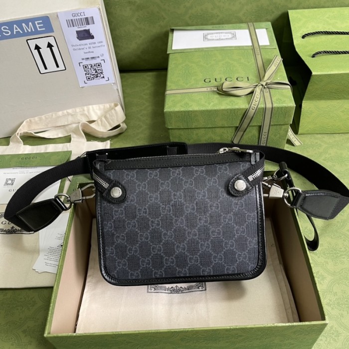 G*u*i messenger bag with interlocking g black ‎674164