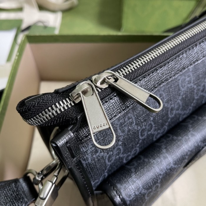 G*u*i messenger bag with interlocking g black ‎674164