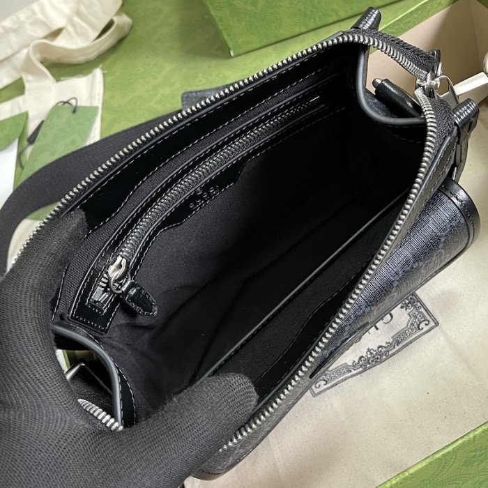 G*u*i messenger bag with interlocking g black ‎674164