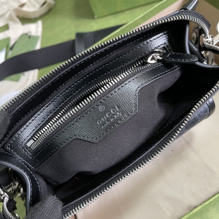 G*u*i messenger bag with interlocking g black ‎674164