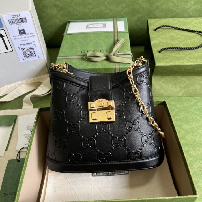 G*u*i small gg shoulder bag ‎675788 black