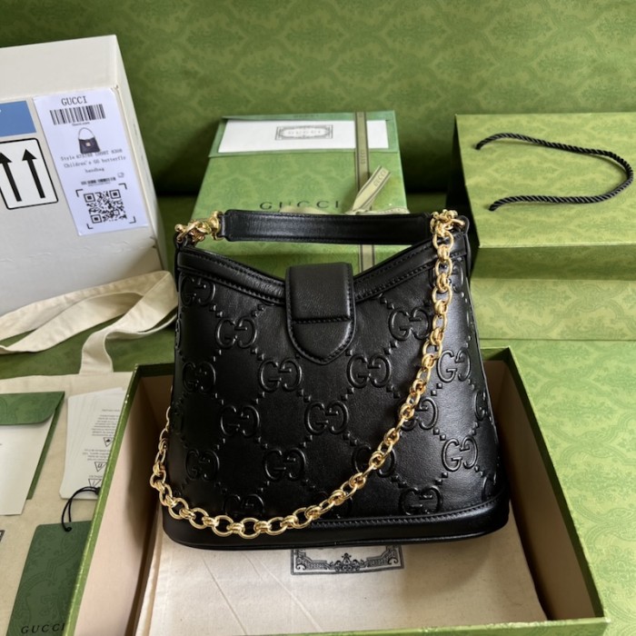 G*u*i small gg shoulder bag 675788 black