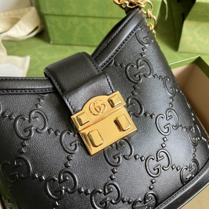 G*u*i small gg shoulder bag 675788 black