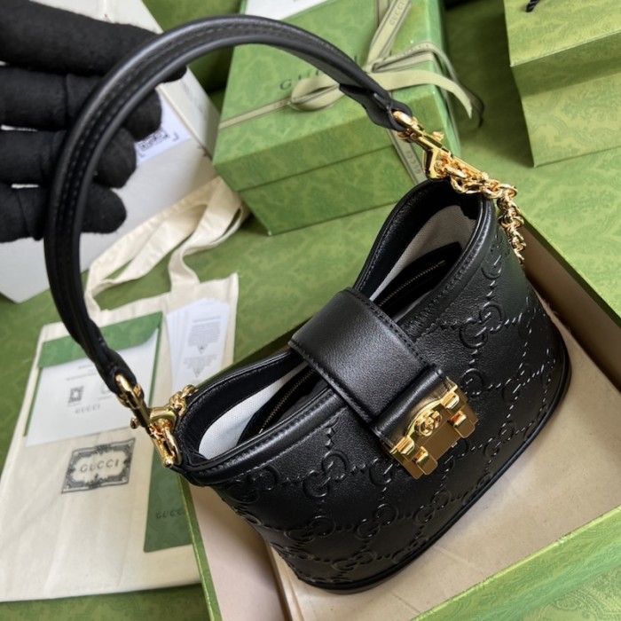G*u*i small gg shoulder bag 675788 black
