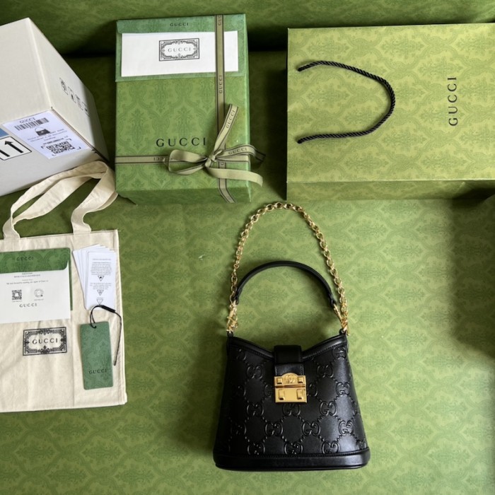 G*u*i small gg shoulder bag 675788 black