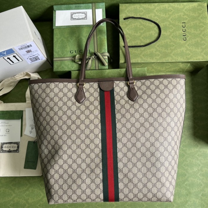 g*u*i x Ba*len*cia*ga the hacker project large tote bag beige