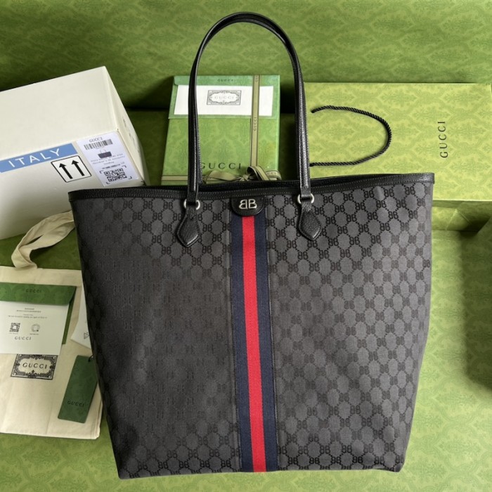 g*u*i x Ba*len*cia*ga the hacker project large tote bag black
