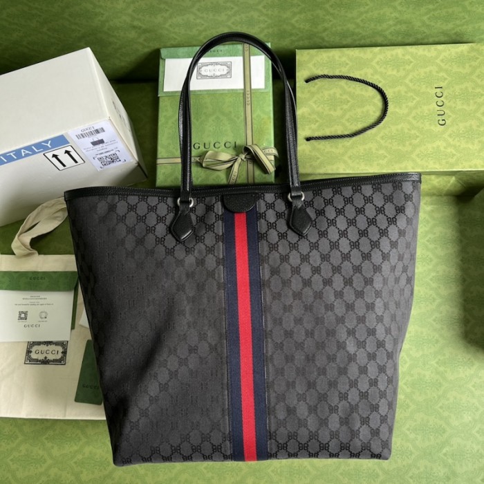 g*u*i x Ba*len*cia*ga the hacker project large tote bag black