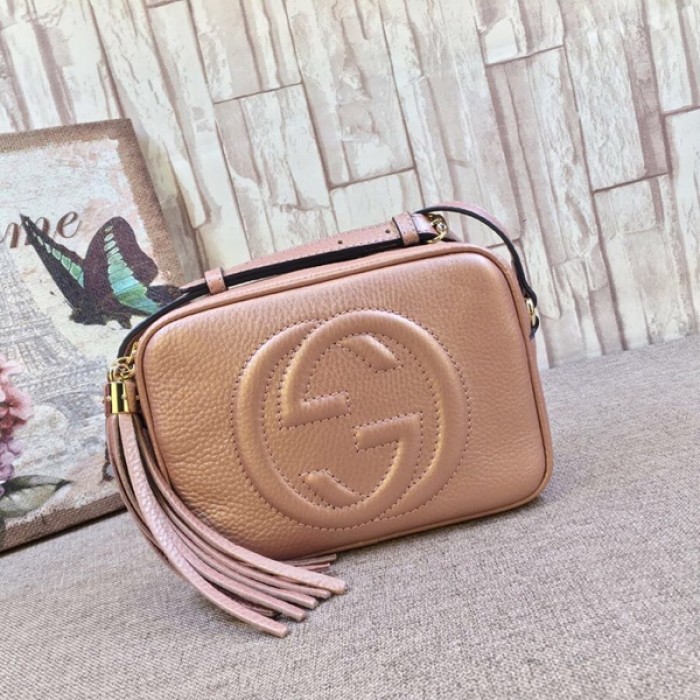 G*u*i soho small leather disco bag gold 308364