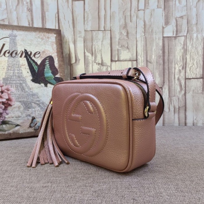 G*u*i soho small leather disco bag gold 308364