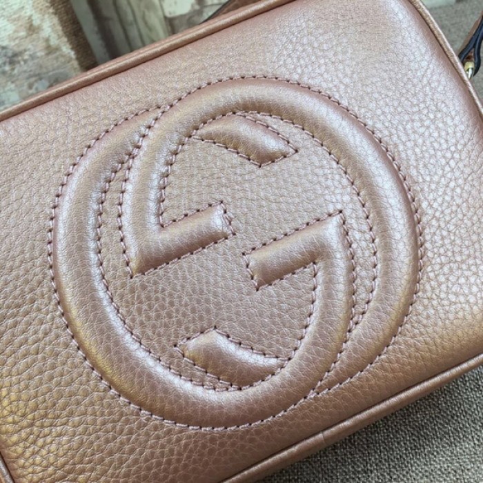 G*u*i soho small leather disco bag gold 308364