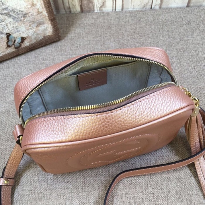 G*u*i soho small leather disco bag gold 308364