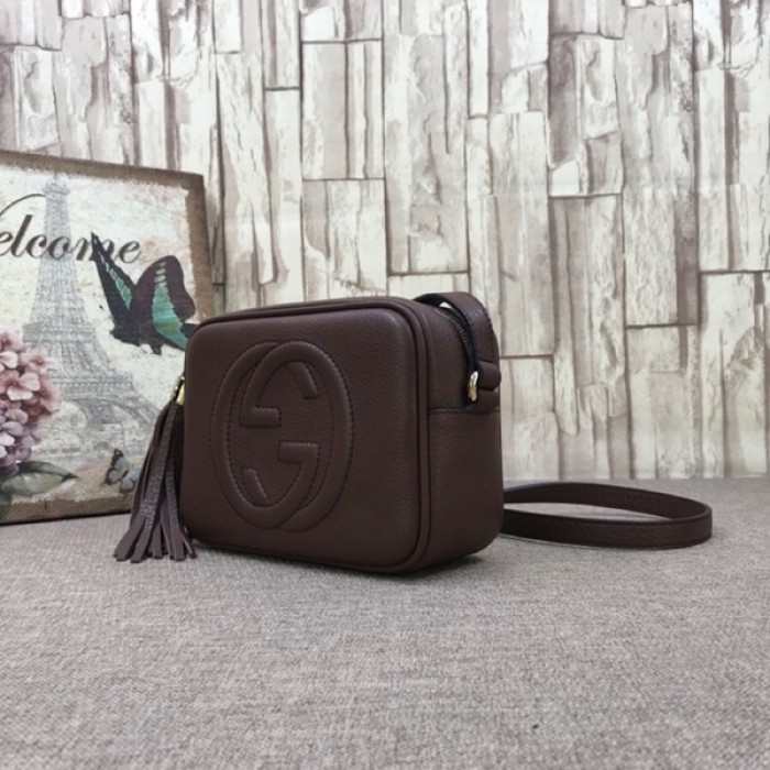 G*u*i soho small leather disco bag chocolate 308364