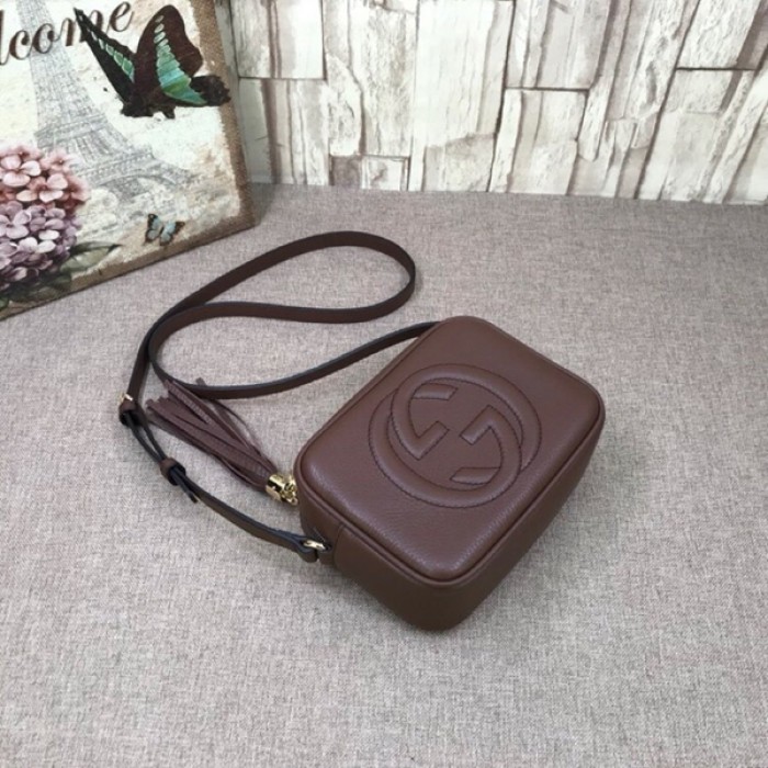 G*u*i soho small leather disco bag chocolate 308364
