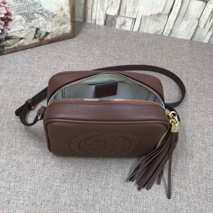 G*u*i soho small leather disco bag chocolate 308364