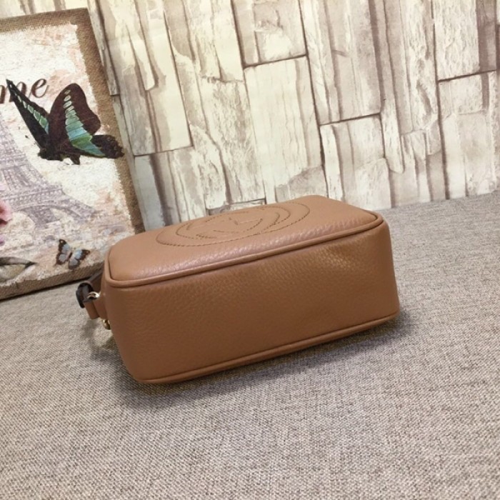 G*u*i soho small leather disco bag tan 308364