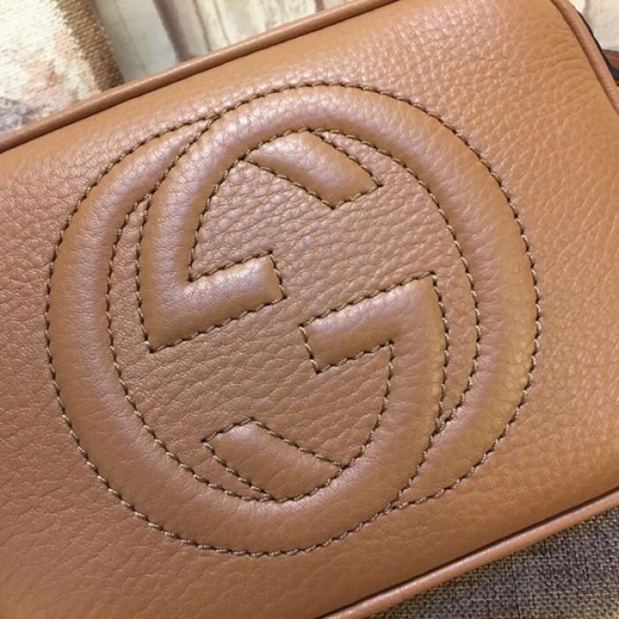 G*u*i soho small leather disco bag tan 308364